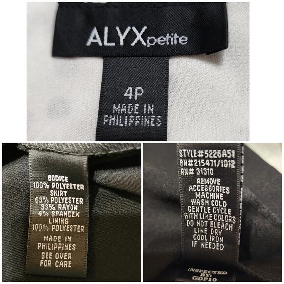 NWT Alyx Cream Black Office Siren Polka Dot Dress, Size 4 Petite - Picture 3 of 8